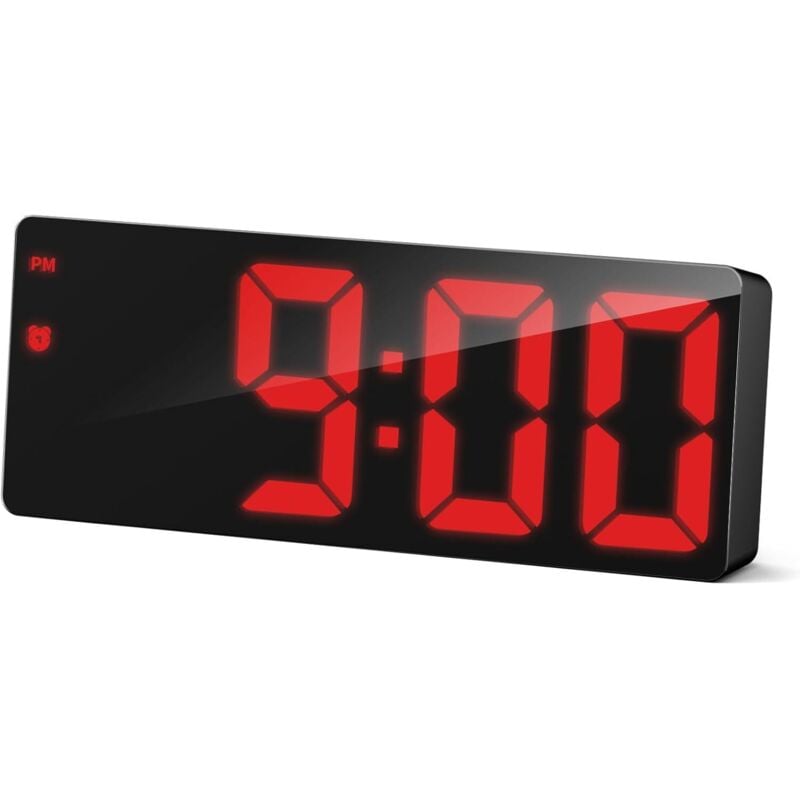 Digitaler Wecker, elektronische Uhr mit 3 Helligkeitsstufen, digitaler Wecker mit Stromversorgung über USB A oder 3 AAA-Batterien (NICHT INKLUSIVE),