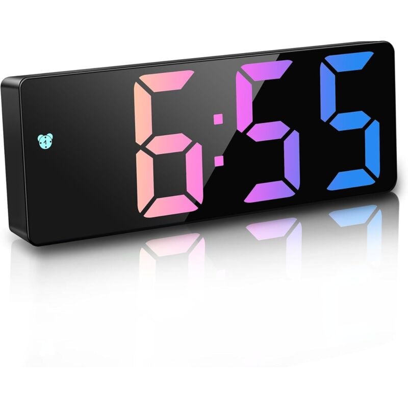 Digitaler Wecker, LED Digitalwecker Nachttischwecker Wecker morgens Sprachaktivierung / Nicht tickend / Schlummerfunktion / Temperatur /