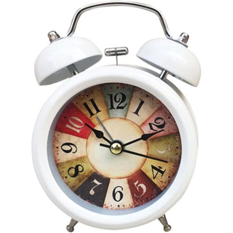 Digitaler Wecker Silent Battery Vintage Batteriewecker Quarz Schlafzimmer Nachtlicht Design Analog Non-Check Bedside Wecker (Color : B, Size : One