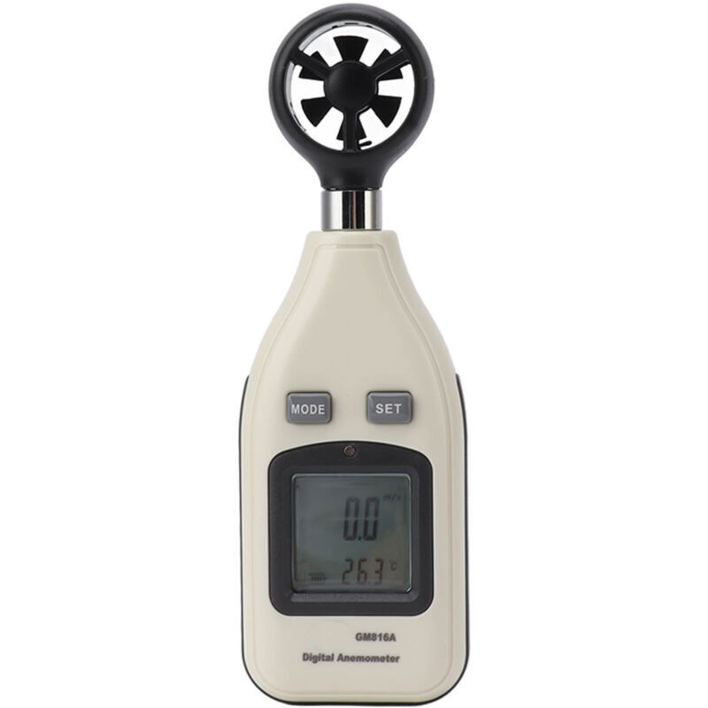 Digitales Anemometer mit LCD-Display, Windgeschwindigkeits- und Temperaturanzeige, tragbares Messwerkzeug zum Segeln, Surfen, Schießen, Drohne, von