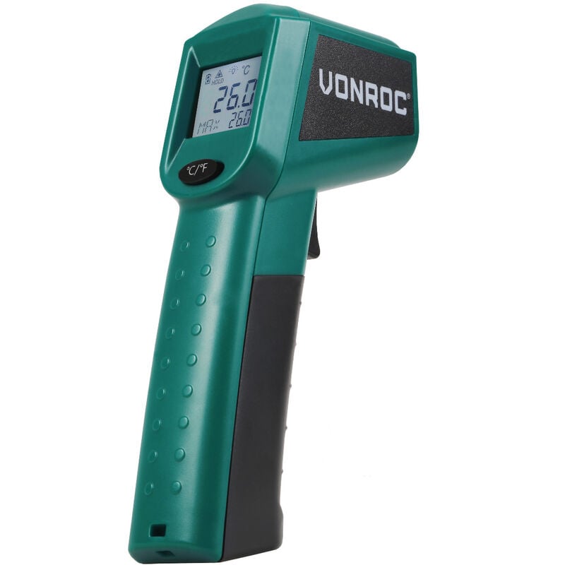 Digitales Infrarot-Thermometer mit Laser – Messbereich -40 °c bis 530 °c – inkl. 2 Batterien