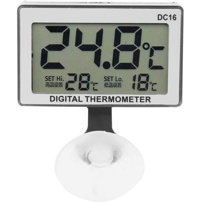 Digitales LCD-Aquariumthermometer, DC16 Digitales LCD-Aquariumthermometer, wasserdichtes Temperaturthermometer für Aquarien