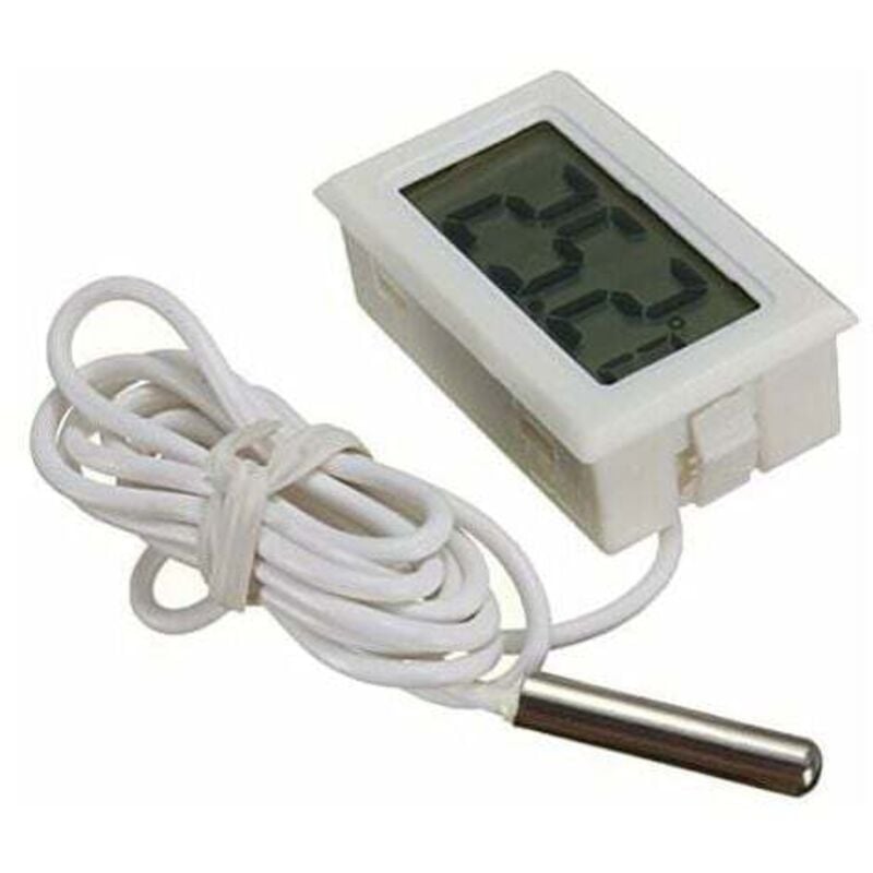 Lablanc - Digitales LCD-Thermometer, Temperaturüberwachung mit externer Sonde für Kühlschrank, Gefrierschrank, Kühlschrank, Aquarium – Weiß.