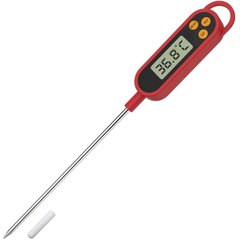 Digitales Lebensmittelthermometer – Küchen-Kochthermometer, sofort ablesbarer LCD-Bildschirm mit langer Sonde, Thermometer für Fleisch, Gebäck,