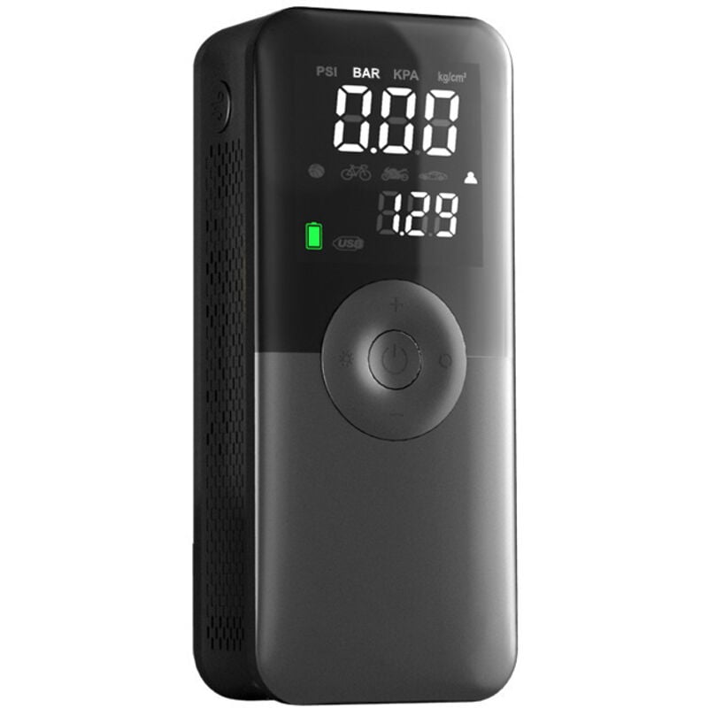Digitales Manometer, Luftpumpe, tragbarer Reifenfüller mit LED-Licht, geeignet für Auto-, LKW- und Motorradreifen, kompakte kabellose Fahrradpumpe