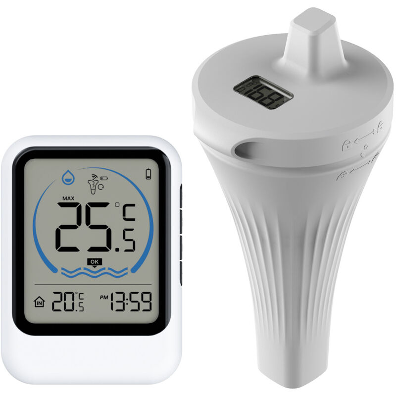 Digitales Poolthermometer, kabelloses IPX8-Schwimmthermometer, Wassertemperaturanzeige mit LCD-Bildschirm, schwimmendes Außenthermometer für Pools,