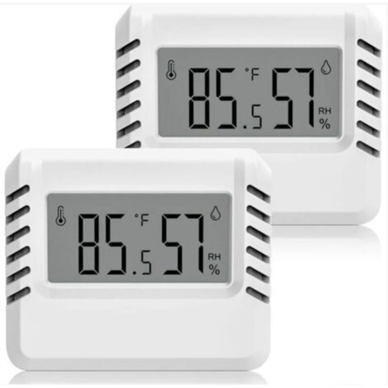 Digitales Thermometer Hygrometer, 2 Stück Mini Thermometer Innen, Großes LCD-Display, Tragbar, Min/Max Aufzeichnung, für Haus Terrarium Schlafzimmer