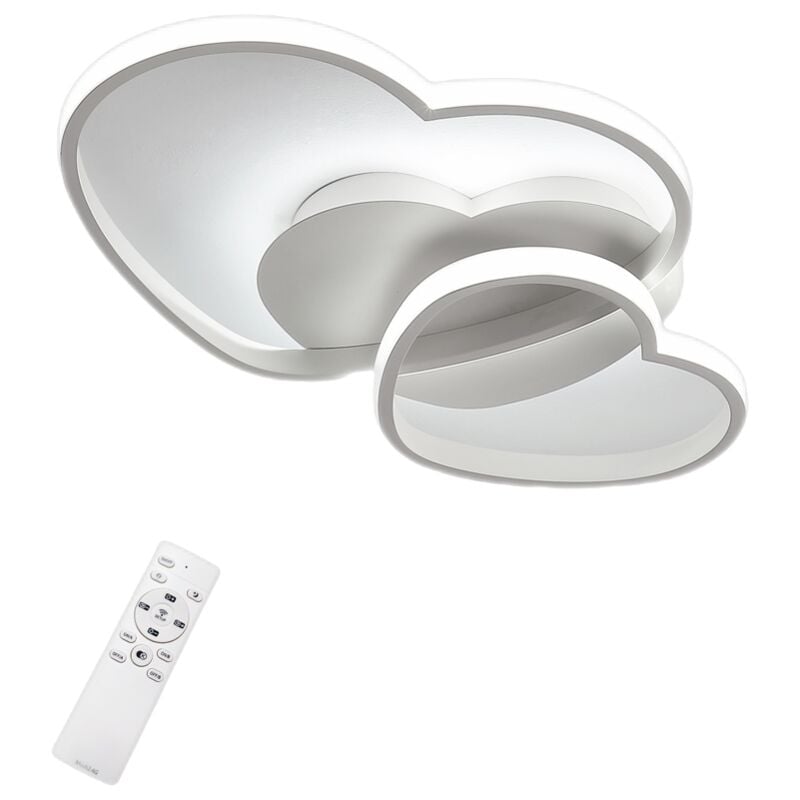 Goeco - Herzförmige LED-Deckenleuchte, Dimmbare moderne Deckenleuchte mit Fernbedienung aus Silikon und Aluminium für Wohnzimmer Esszimmer Büro