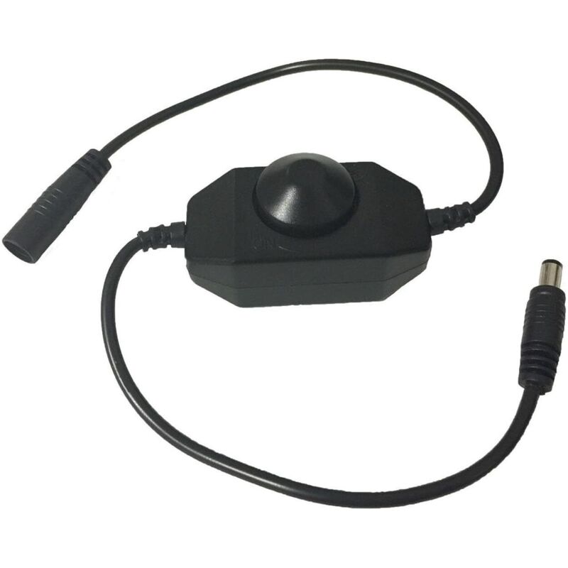 Jalleria - Dimmerschalter für LED-Streifen, Dimmer-Controller für LED-Streifen, DC-Buchse, Schwarz, Gesamtlänge 33 cm