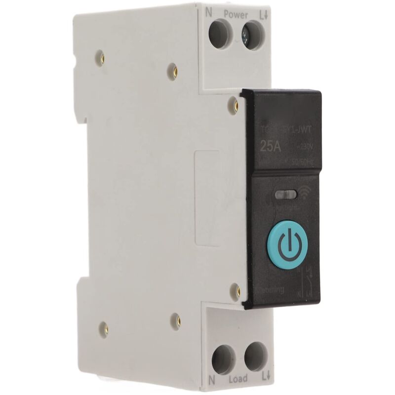 Jeffergarden DIN-Schienen-Leistungsschalter, intelligenter WLAN-Schalter, Fernbedienung per Mobiltelefon, 3 Timer-Modi für 25-A-Haushaltsgeräte