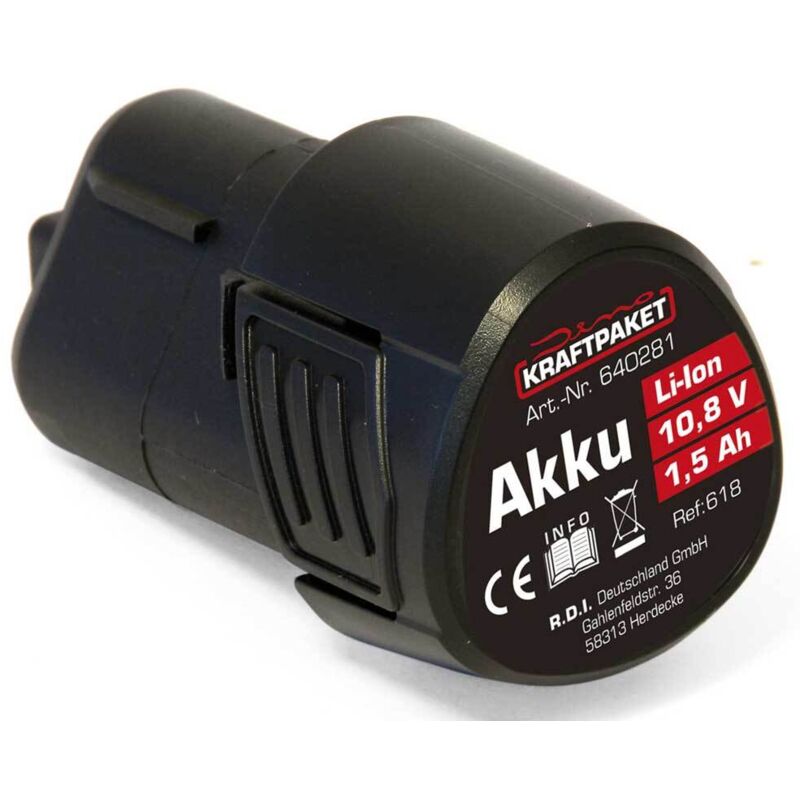 Dino KRAFTPAKET 640281 AKKU 10,8V 1,5 Ah für Akku-Poliermaschine 640256 Werkzeug-Akku 10.8 V 1.5 Ah
