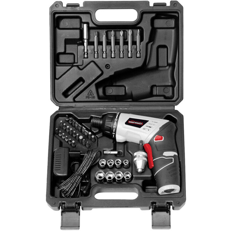 Dino KRAFTPAKET Mini-Akkuschrauber-Set Multiplex 3.6V 5Nm 41-teilig Komplett-Set