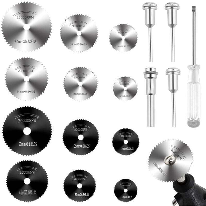 Dischi da taglio da 17 pezzi per accessori Dremel, mini trapano rotativo HSS multifunzionale per Dremel, per tagliare metallo, legno, plastica e