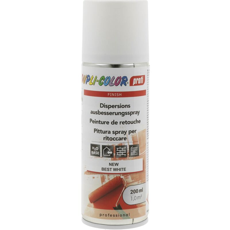 Dupli Color Dispersion Wandfarbe weiß zum Abdecken verschmutzter Wände für Innen- und Außenbereich überstreichbar mit Dispersionen, 200ml