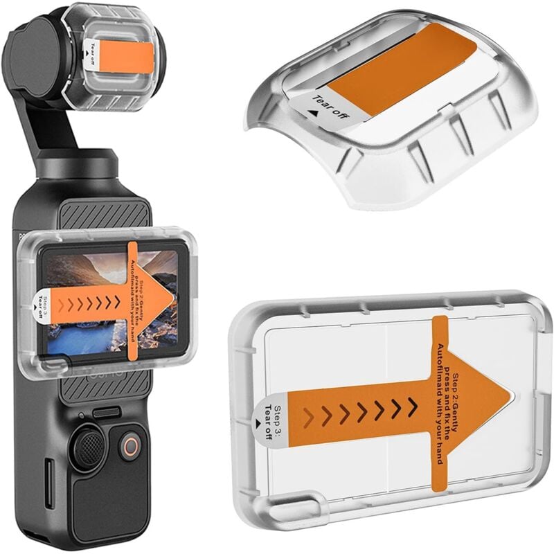 Displayschutzfolien-Set für DJI POCKET3, HD-Displayschutzfolie aus gehärtetem Glas für den DJI Osmo Pocket 3 Gimbal, Zubehör gegen Kratzer und