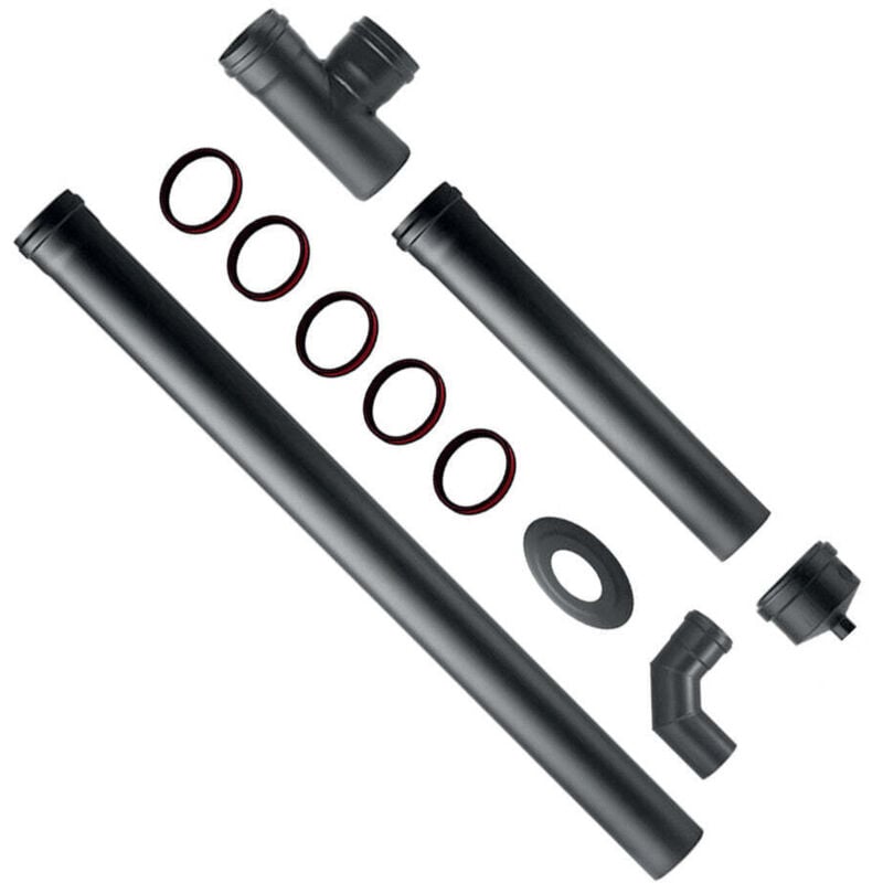 Einbausatz für Pelletofen aus 1,2 mm starkem Stahl, d. 80 mm