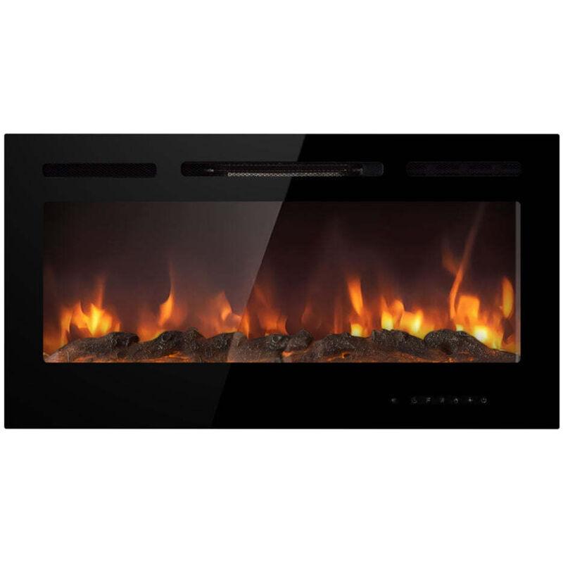 Divina Fire - Elektrischer Kamin, eingebauter Wandkamin chicago L101,6 x T14 x H54,6