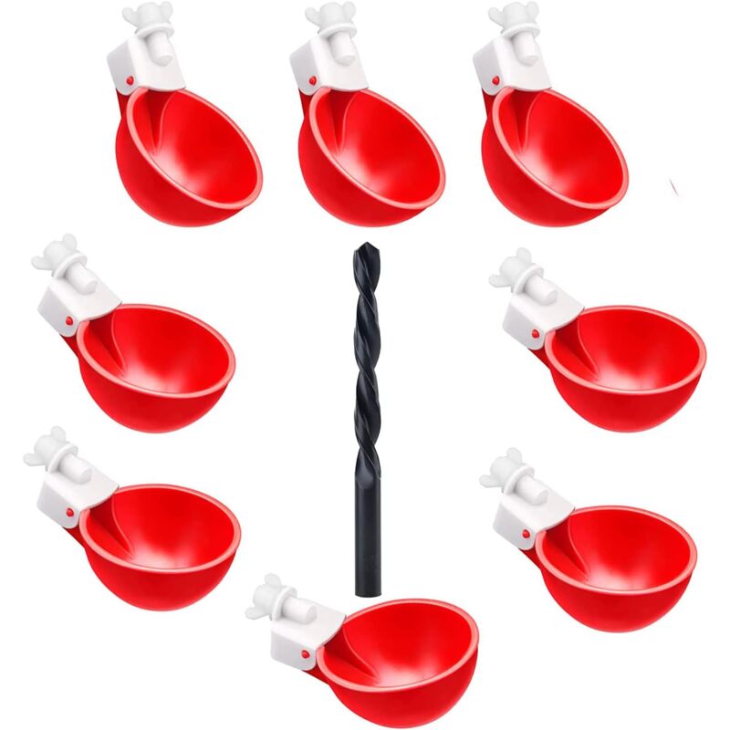 Osqi - diy 8-teiliges Geflügel-Tränke-Set für Hühner, Enten, Gans, automatische Tränke, neuer Typ, Geflügel-Trinkschale