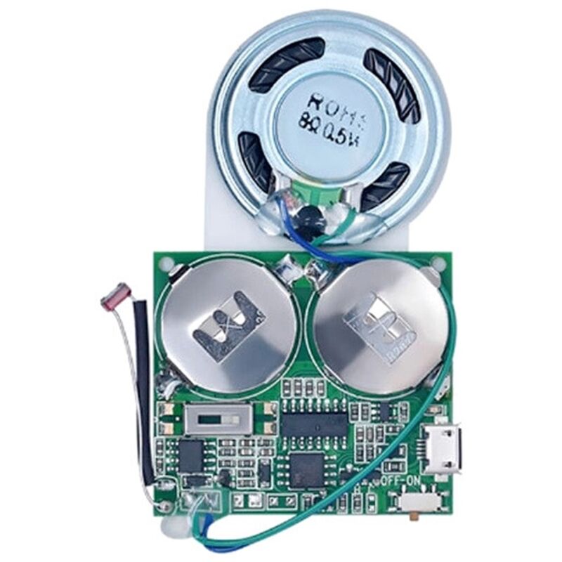 Tlily - DIY-Lichtsensor-Soundmodul, Micro-USB-Aufnehmbarer Soundchip, 8M-Speicherlautsprecher, Sprechende, Programmierbare Musik-Player-Box