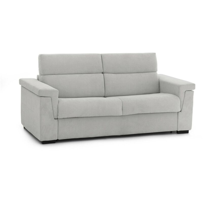 3-Sitzer Schlafsofa Benedetto, Schlafsofa fürs Wohnzimmer, gepolstert, abnehmbar, 100 % Made in Italy-Qualität, 225x95 h100 cm, Hellgrau - Dmora