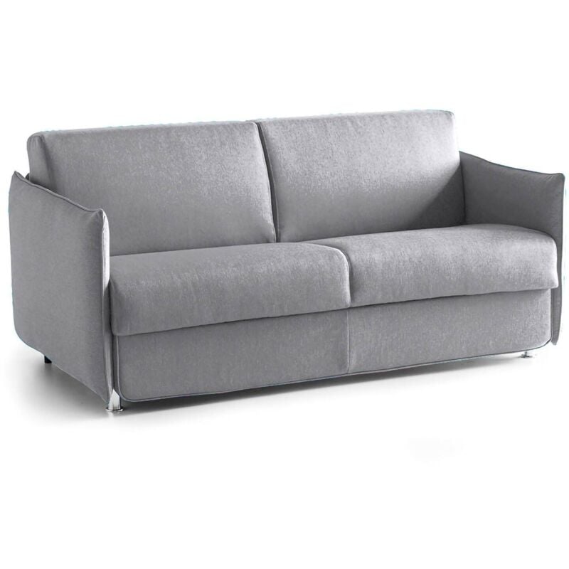 3-Sitzer Schlafsofa Petronilla, Schlafsofa fürs Wohnzimmer, gepolstert, abnehmbar, 100 % Made in Italy-Qualität, 200x95 h90 cm, Grau - Dmora