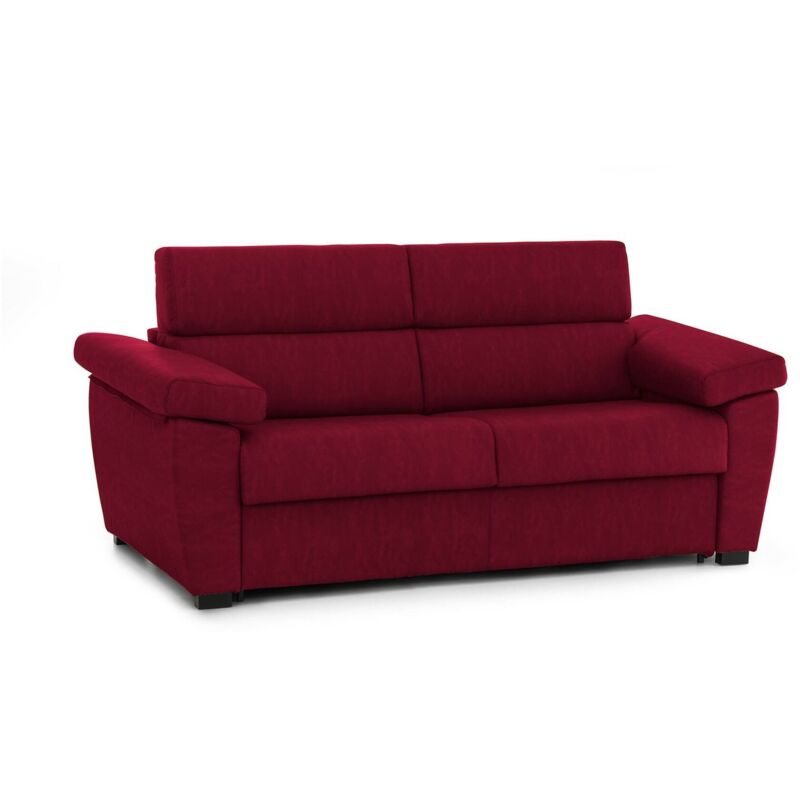 3-Sitzer Schlafsofa Trino, Schlafsofa fürs Wohnzimmer, gepolstert, abnehmbar, 100 % Made in Italy-Qualität, 225x95 h100 cm, Rot - Dmora
