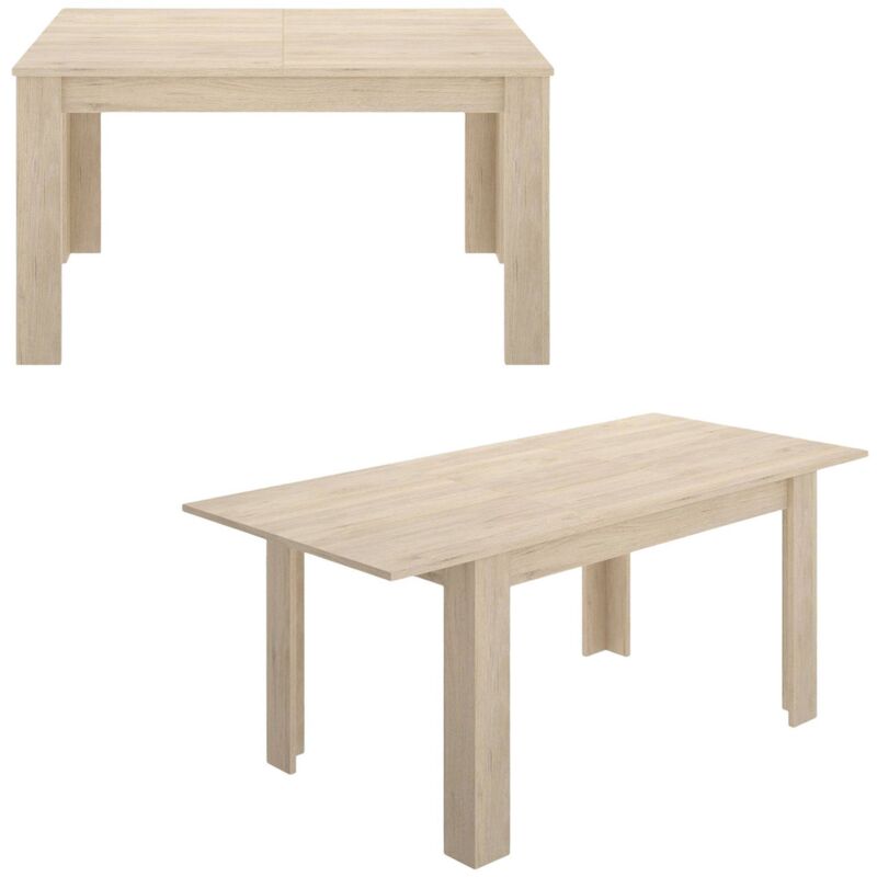 Ausziehbarer Tisch Midland, Ausziehbarer Esstisch, Ausziehbarer Esstisch mit Verlängerung, cm 140/190x90h78, Eiche - Dmora