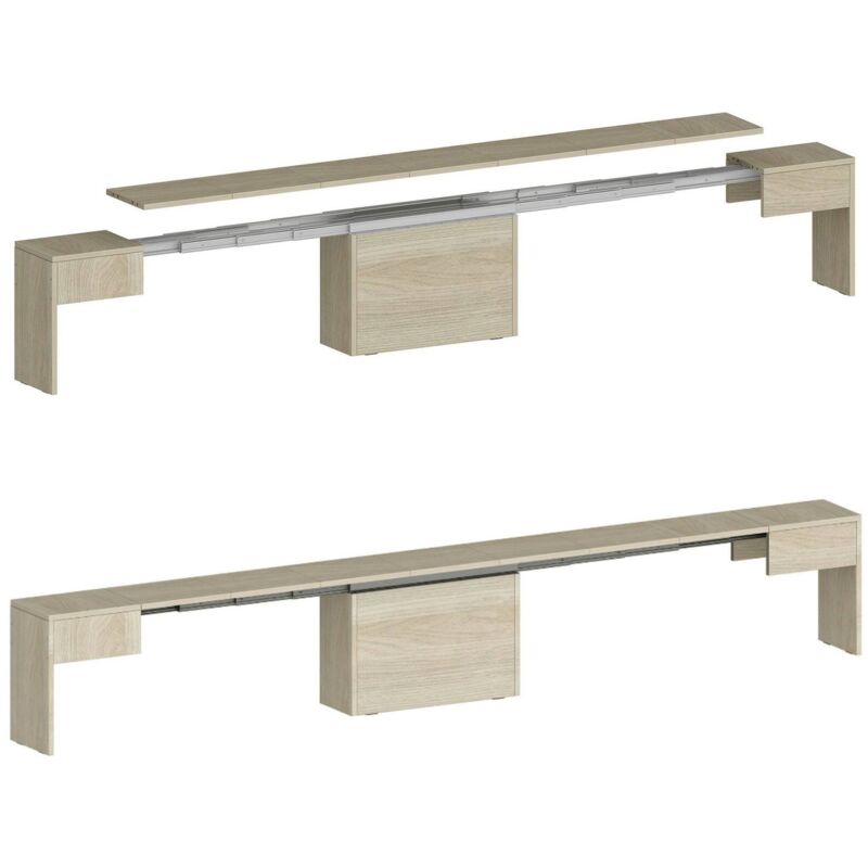 Bank Ubertino, Sitzfläche für Esstisch, Einzelne ausziehbare Bank, 290x25x45 cm, Olmo - Dmora