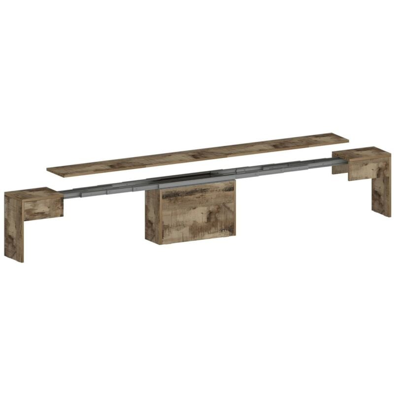 Dmora - Bank Ubertino, Sitzfläche für Esstisch, Einzelne ausziehbare Bank, 290x25x45 cm, Ahorn