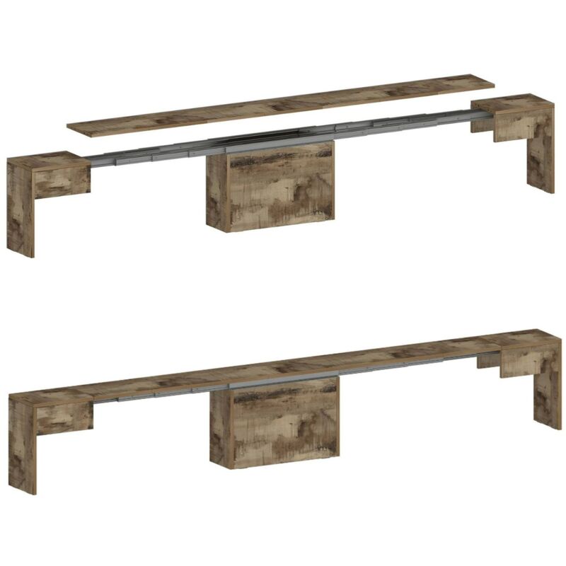 Bank Yutu, Sitzfläche für Esstisch, Einzelne ausziehbare Bank, 290x25x45 cm, Ahorn - Dmora