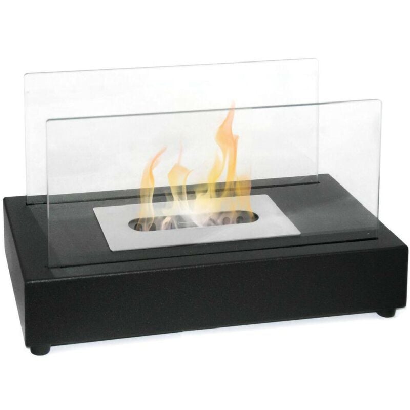 Bioethanol-Kamin Ardesio, Ökologischer Kamin, Rauchfreies Feuer, Heizung mit Ethanol, Made in Italy, 18x35 h21 cm, Schwarz - Dmora