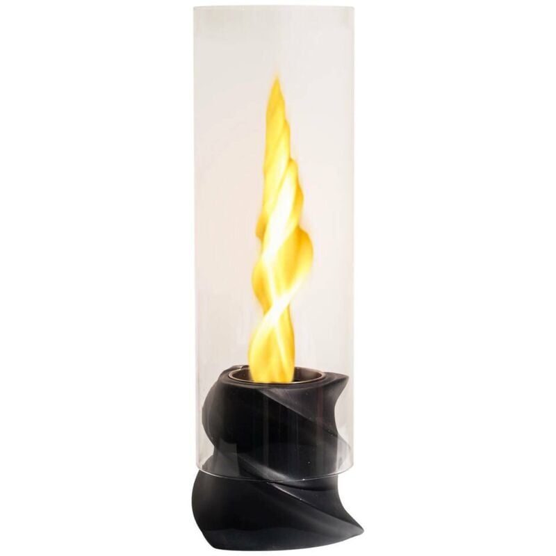 Dmora - Bioethanol-Kamin Conturbia, Ökologischer Kamin, Rauchfreies Feuer, Heizung mit Ethanol, Made in Italy, 15x15 h47 cm, Schwarz