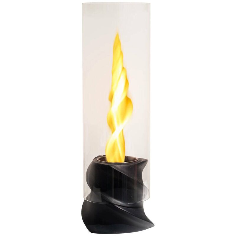 Bioethanol-Kamin Dscognamill, Ökologischer Kamin, Rauchfreies Feuer, Heizung mit Ethanol, Made in Italy, 15x15 h47 cm, Schwarz - Dmora