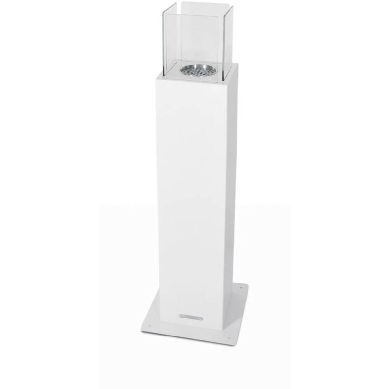 Dmora - Bioethanol-Kamin Jakarta, Ökologischer Kamin, Rauchfreies Feuer, Heizung mit Ethanol, Made in Italy, 20x20 h110 cm, Weiß