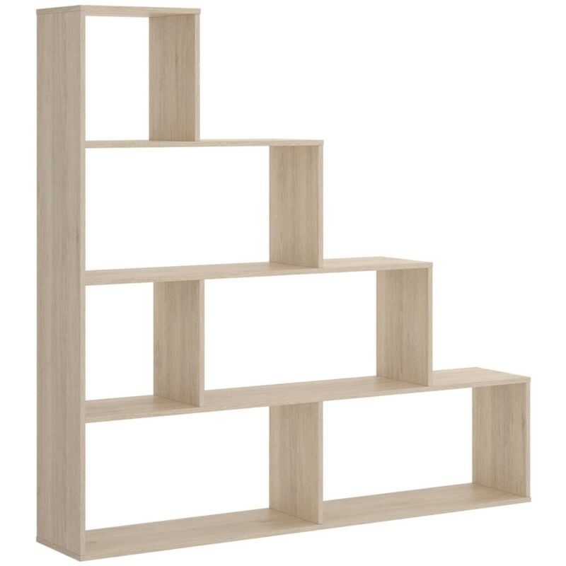 Bücherregal Vancouver, Doppelseitiges Bücherregal mit 6 Einlegeböden, Trennregal mit Bürofächern, cm 145x29h145, Eiche - Dmora