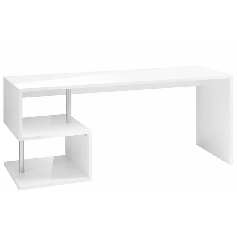 Schreibtisch Dmarusi, Linearer Schreibtisch mit PC-Halterung, Mehrzweck-Bürotisch, platzsparender Multipositions-Schreibtisch, 100 % Made in Italy,