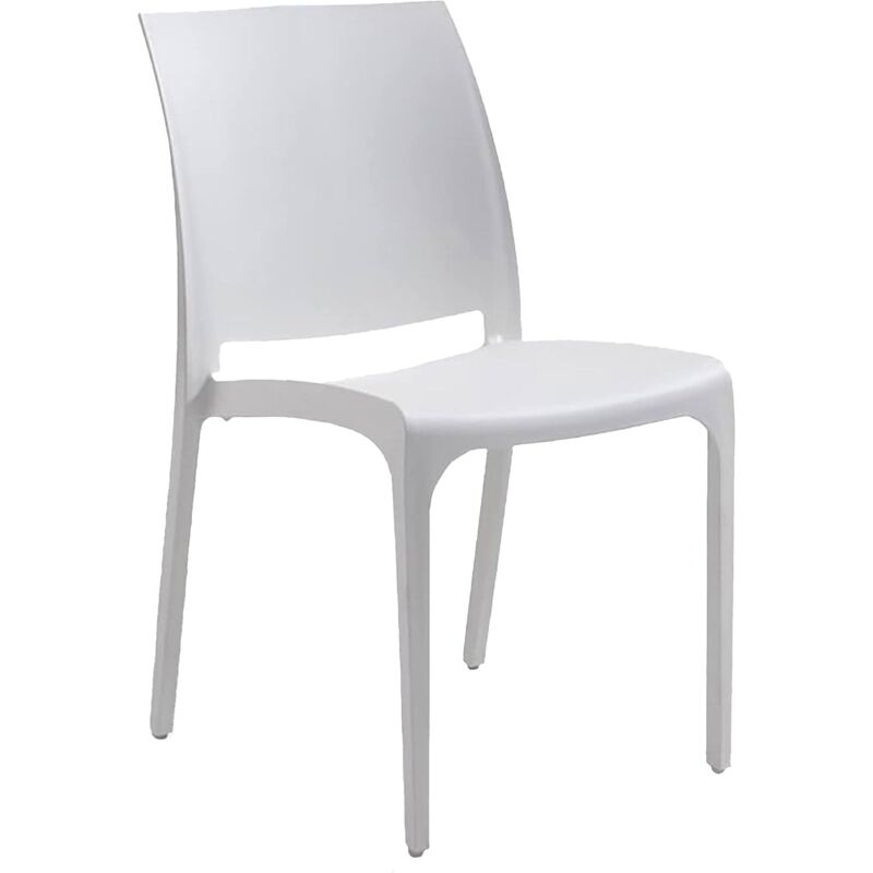 Gartenstuhl Tambora, Gartensitz, Outdoor-Stuhl, Outdoor-Sessel, Made in Italy, 54x46 h80 cm, Weiß - Dmora