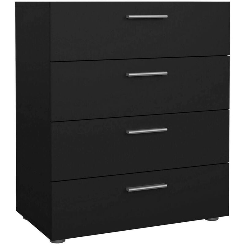 Kommode Asam, Mehrzweckkommode, Schlafzimmerkommode, Schrank mit Schubladen, 70x40 h82 cm, Schwarz - Dmora