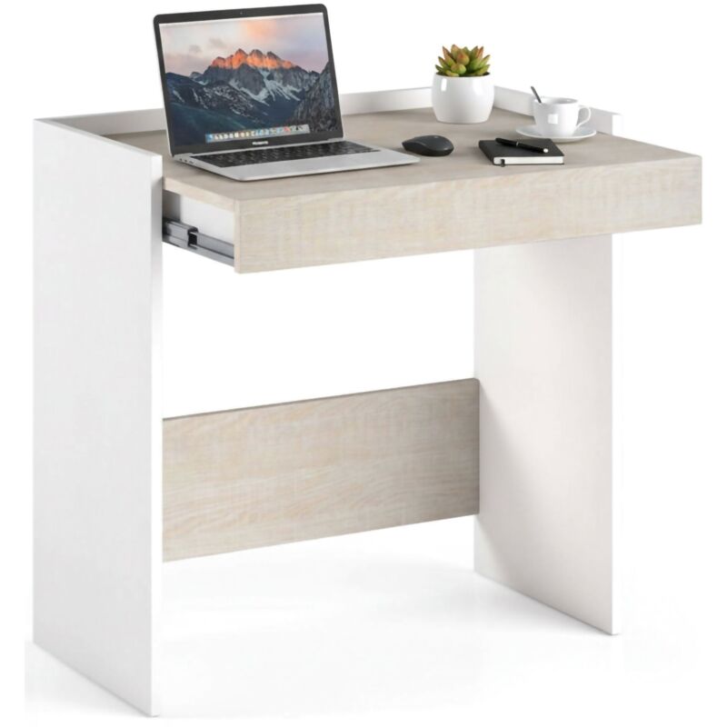 Schreibtisch Dbeltrá, Moderner Schreibtisch mit Schublade, Studier - oder Bürotisch für pc - Buchhalter, 100% Made in Italy, 80x40h79 cm, Weiß und