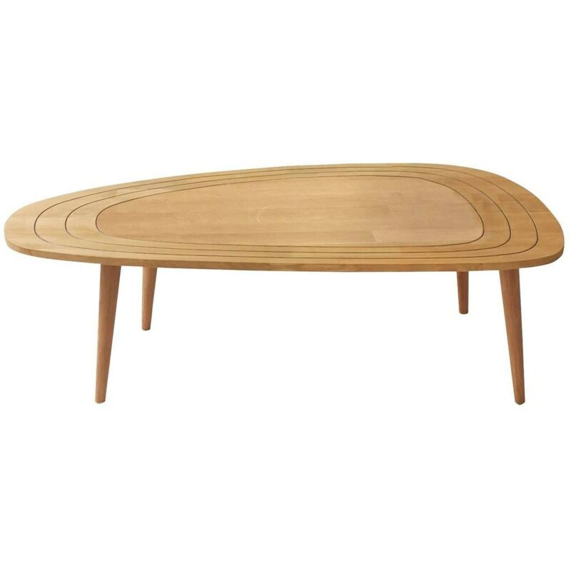 Dmora - Wohnzimmertisch Beid, Niedriger Wohnzimmertisch, Kaffeeregal, Couchtisch für Sofa, 115x50h38 cm, Eiche, mit verstärkter Verpackung