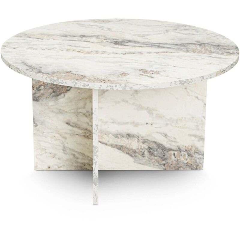 Wohnzimmertisch Pianezza, Niedriger Wohnzimmertisch, Kaffeeregal, Couchtisch für Sofa, 80x80 h45 cm, Marmor - Dmora