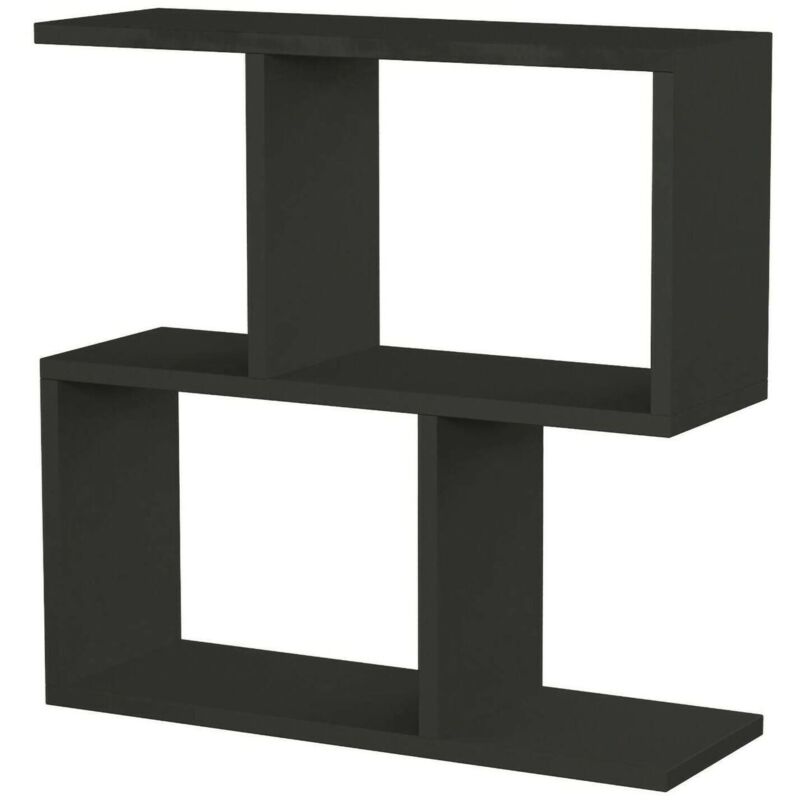 Wohnzimmertisch Polyh, Niedriger Wohnzimmertisch, Kaffeeregal, Couchtisch für Sofa, 60x20h60 cm, Anthrazit, mit verstärkter Verpackung - Dmora