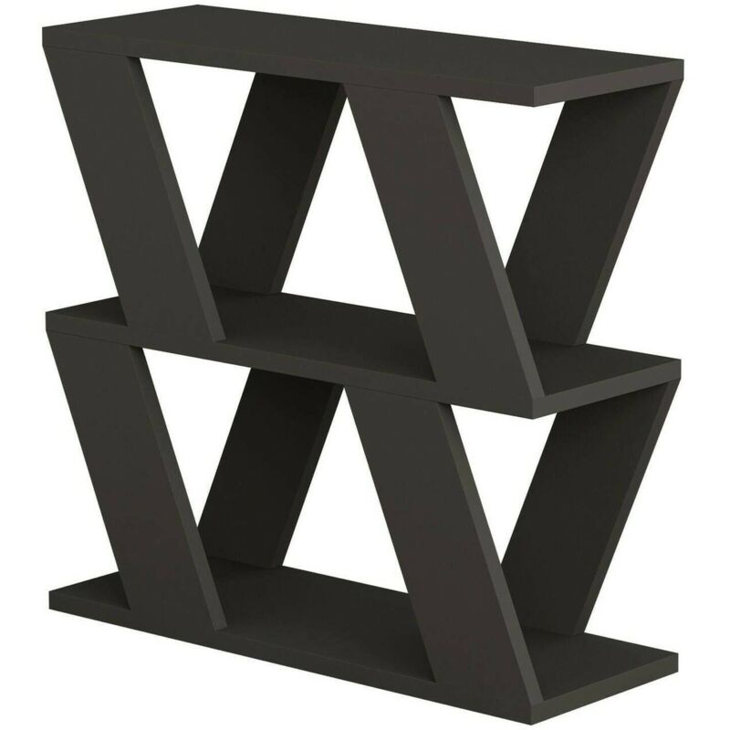 Wohnzimmertisch Thalia, Niedriger Wohnzimmertisch, Kaffeeregal, Couchtisch für Sofa, 60x22h57 cm, Anthrazit, mit verstärkter Verpackung - Dmora