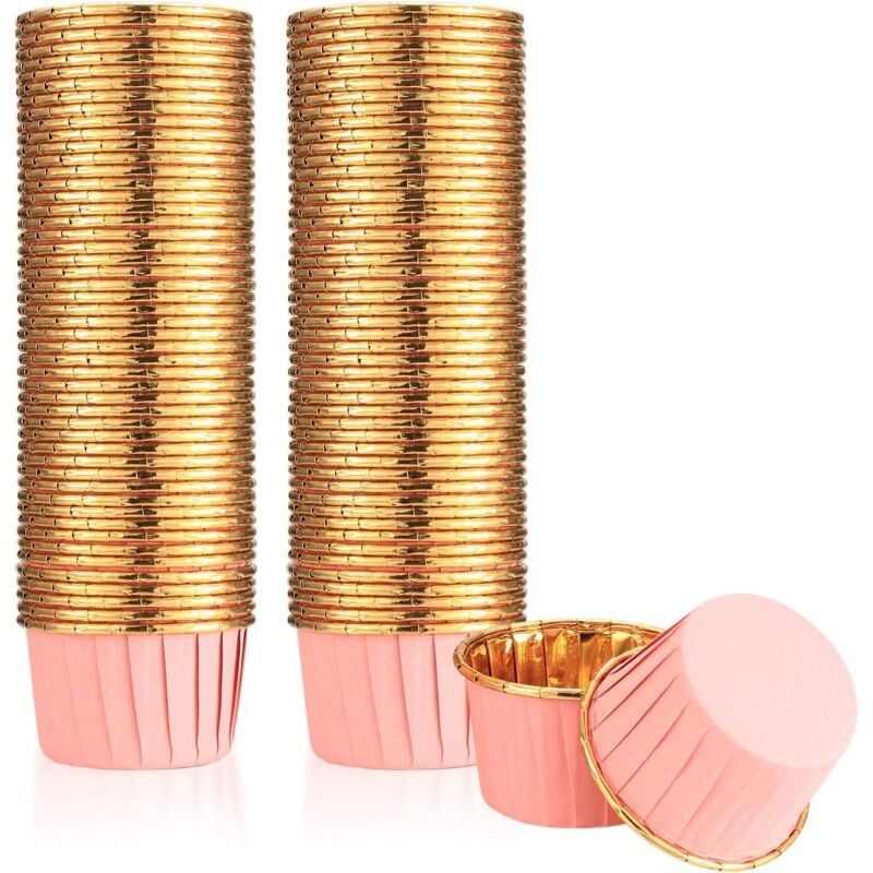100 Stück Papier-Muffinförmchen, Papier-Cupcake-Förmchen, metallische Muffin-Förmchen, Papier-Muffinförmchen für Cupcakes, Geburtstag, Hochzeit –