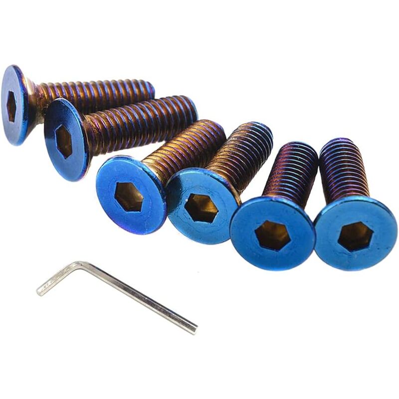 Dolaso - 6PCS Lenkrad-Schrauben, M5 x M1,25 Edelstahl, Auto-Lenkrad-Schrauben-Set, Racing-Lenkrad-Kegelschrauben-Set mit Schraubenschlüssel