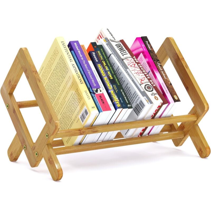 Kinder-Bücherregal aus Bambus, 35x24,5x21, Büroregal zum Platzieren auf dem Schreibtisch, kleines Bücherregal, Bambus-Büroregal, Bücherregal für Büro