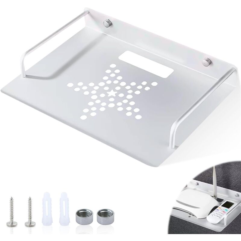 Universal-Router-Wandhalterung, Router-Regal, kleines Projektor-Wandregal, Mehrzweck-Wandregal aus Aluminium, für TV-Box, Router, Set-Top-Box,