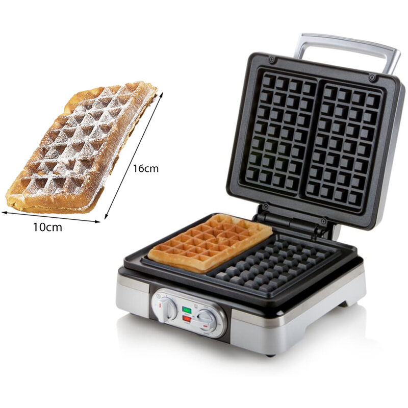 Domo - Doppel Waffeleisen für 2 dicke belgische Waffeln mit Timer 16x10cm