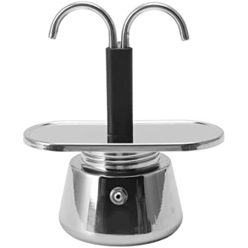 Doppelauslauf-Kaffeemaschine für den Herd, 2 Tassen italienische Kaffeemaschine, DIY-Edelstahl-Kaffeemaschine für Zuhause und Camping (100 ml