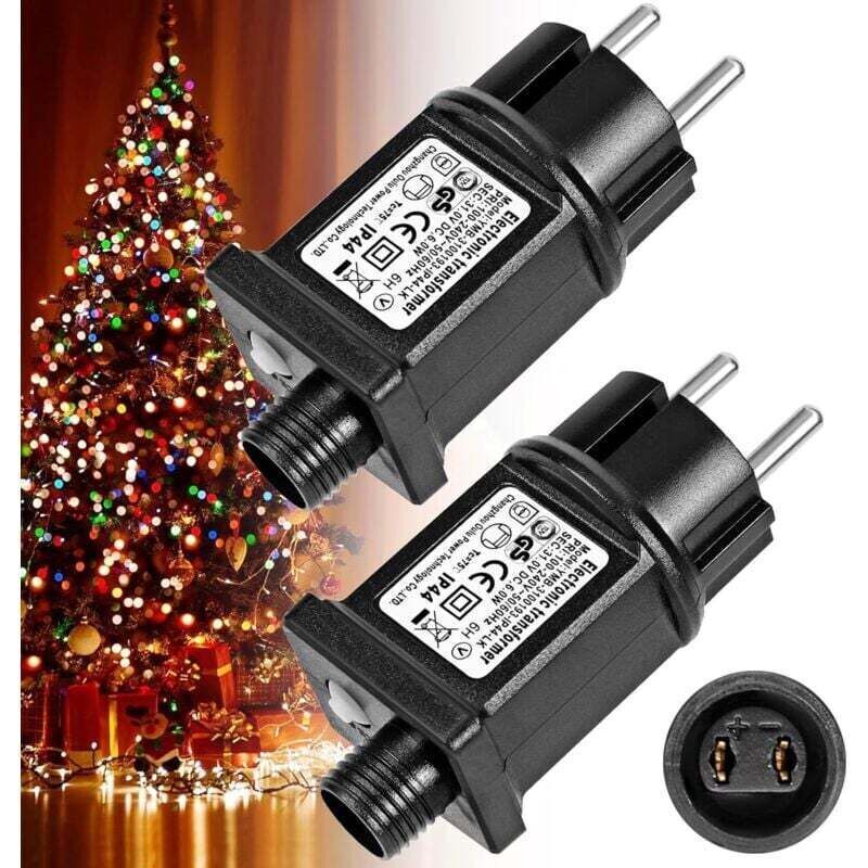 Doppelfunktionaler 24V-Solarstecker-Niederspannungsadapter/Transformator für Weihnachtsbeleuchtung und -dekorationen